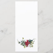 Elegante rode poinsettia Kerstbruiloft Menu (Achterkant)
