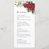 Elegante rode poinsettia Kerstbruiloft Menu (Voorkant)