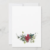 Elegante rode poinsettia kerstbruiloft menu kaart (Achterkant)