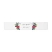 Elegante rode poinsettia Kerstbruiloft Uitnodigingen Wikkel (Vlak)