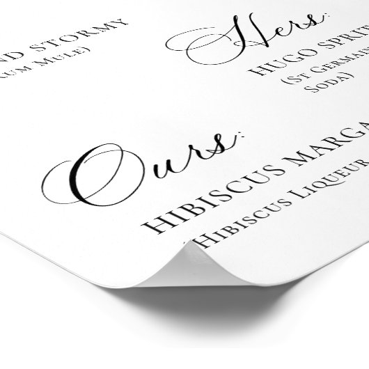 Elegante rode poinsettia mimosa bar bruiloft poster (Hoek)