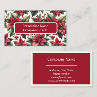 Elegante Rode Poinsettia's Bloemstuk Professionele Visitekaartje