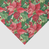 Elegante rode poinsettias kerst tissuepapier (Detail)