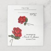 Elegante Rode Roos Bloemen Trouwtafel Nummer (Buitenkant ongevouwen)