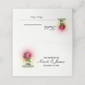 Elegante Rode Roos Bloemen Trouwtafel Nummer (Buitenkant ongevouwen)