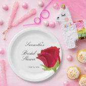 Elegante Rode Roos Bruidsuitnodiging Papieren Bordje (Feest)