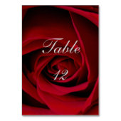 Elegante rode roos bruiloft tafel Kaarten (Achterkant)