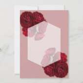 Elegante rode roos bruiloft uitnodiging – Romantis (Achterkant)