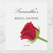 Elegante rode roos Bruiloftsborrel  Wijn Etiket (Enkel label)