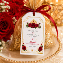 Elegante rode roos gouden Quinceañera favor