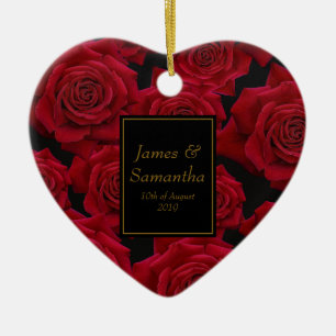 Elegante rode roos - keramisch ornament