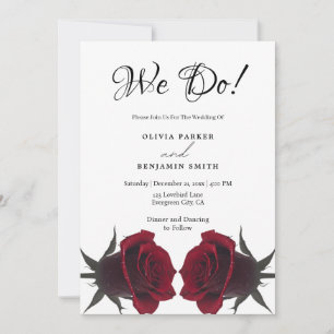 Elegante rode roos romantische bruiloft kaart