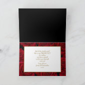 Elegante Rode Roos - Trouw Huwelijk Bedankkaart (Binnen)