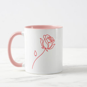 Elegante Rode Roos Valentijnsdag Koffiemok Mok