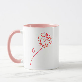 Elegante Rode Roos Valentijnsdag Koffiemok Mok