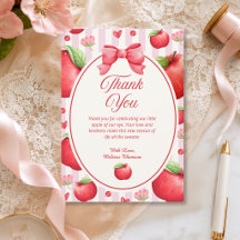 Elegante Rode Roze Appel Coquette Baby Shower