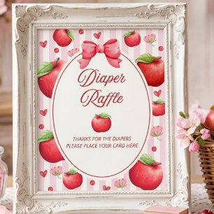 Elegante Rode Roze Appel Coquette Luier Raffle Poster