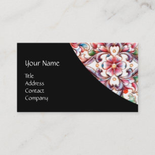 ELEGANTE RODE ROZE ROZEN BLOEMENFANTASIE MONOGRAM VISITEKAARTJE