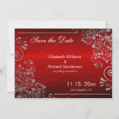 Elegante Rode Roze Save the Date Trouwdag (Voorkant)