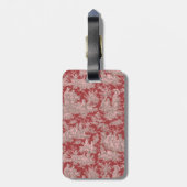 Elegante  rode roze toile de jouy bagagelabel (Achterkant verticaal)