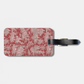 Elegante  rode roze toile de jouy bagagelabel (Achterkant horizontaal)