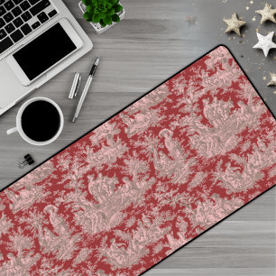 Elegante  rode roze toile de jouy bureaumat