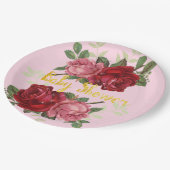 Elegante, rode rozen, baby shower, papieren borden papieren bordje (Gekanteld)