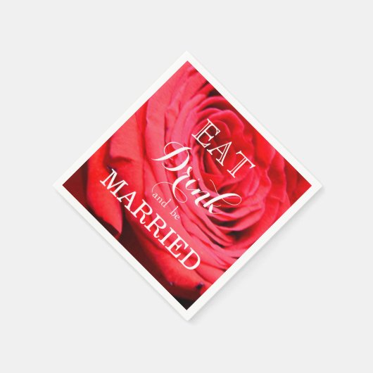 Elegante rode rozen bloemeneet Drink en wees getro Servetten (Hoek)