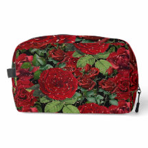 Elegante Rode Rozen Bloempatroon Make-uptas