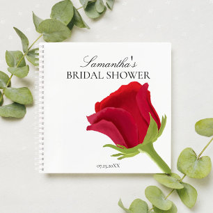 Elegante Rode Rozen Bruidsdouche Notitieboek