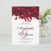 Elegante rode rozen bruiloft kaart (Staand voorkant)