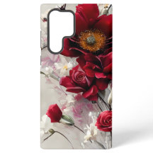 Elegante rode rozen en bloemen Smartphonecase