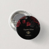 Elegante rode rozen Gotische bruiloft Ronde Button 3,2 Cm (Voorkant /achterkant)