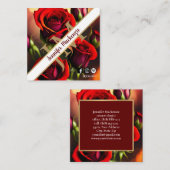 Elegante rode rozen goud vierkante visitekaartje (Voorkant / Achterkant)