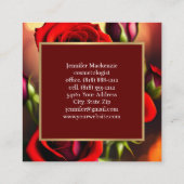 Elegante rode rozen goud vierkante visitekaartje (Achterkant)