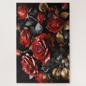 Elegante rode rozen legpuzzel (Verticaal)