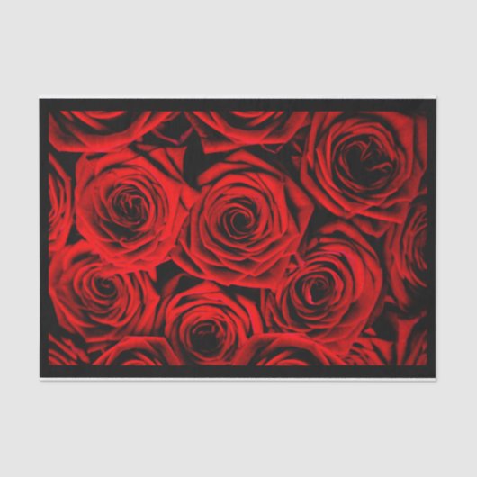 Elegante rode rozen tissuepapier (Voorkant)