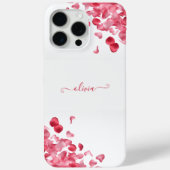 Elegante rode rozenblaadjes bloemig aangepaste naa Case-Mate iPhone case (Achterkant)