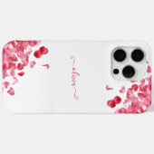 Elegante rode rozenblaadjes bloemig aangepaste naa Case-Mate iPhone case (Achterkant (horizontaal))