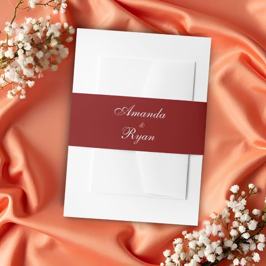 Elegante Rode Scriptie Bruiloft Uitnodigingen Wikkel