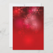 Elegante Rode Sneeuwvlokken Vakantie Uitnodiging (Achterkant)