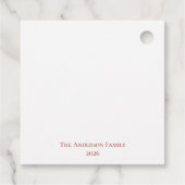 Elegante Rode Strik Kerstfeest -  Bedankjes Labels (Achterkant)