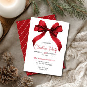 Elegante Rode Strik Kerstfeest Kaart