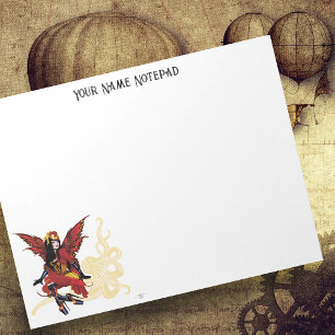 Elegante Rode Victoriaanse Steampunk Fee Octopus Notitieblok