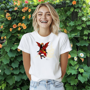 Elegante Rode Victoriaanse Steampunk Fee Octopus T-shirt