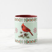 Elegante rode vogel kardinaal vakantie Kerstmis Mok (Midden)