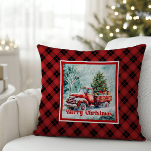 Elegante rode vrachtwagen winters decor rustieke f kussen