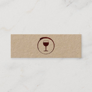Elegante rode wijnvlek met wijnglas mini visitekaartje