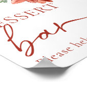 Elegante rode winter Kerstmis Dessert Bar Teken Poster (Hoek)