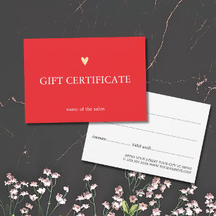 Elegante Rode Wit Gouden Hart Schoonheidssalon